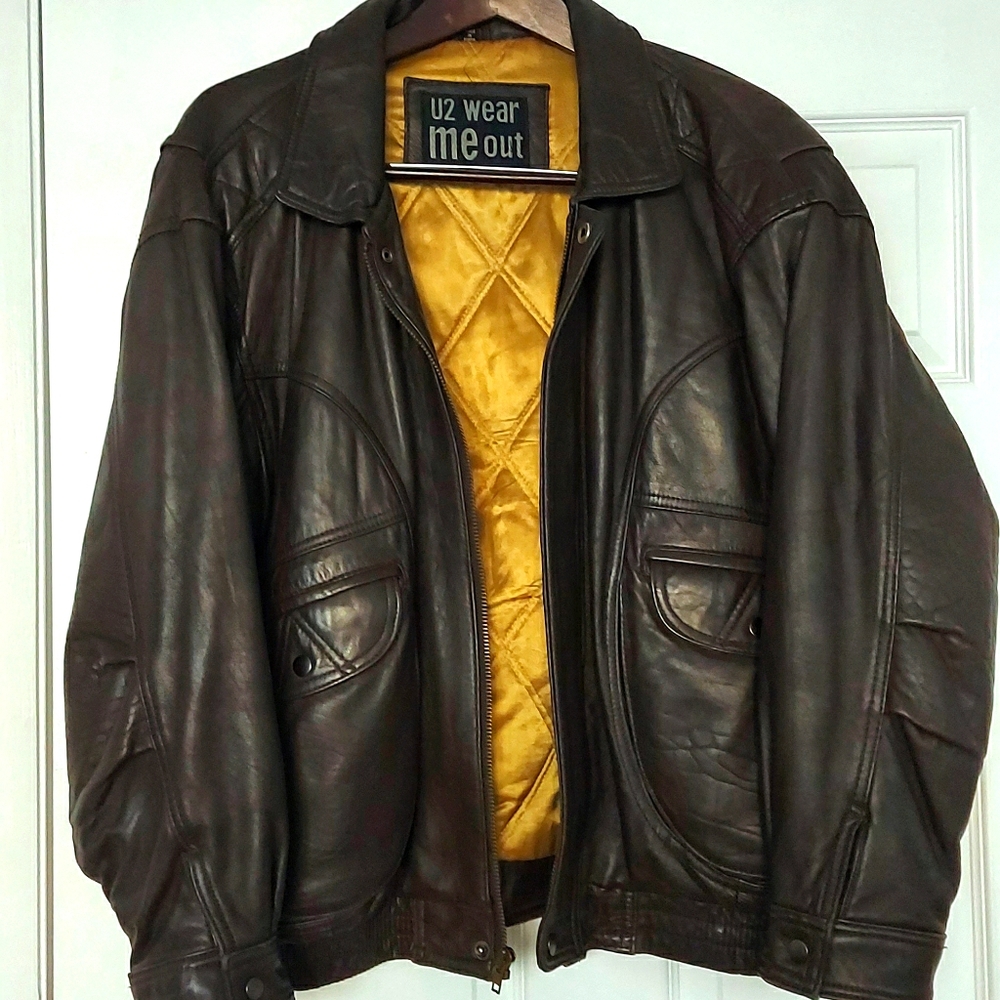 Men's leather jacket size Large
